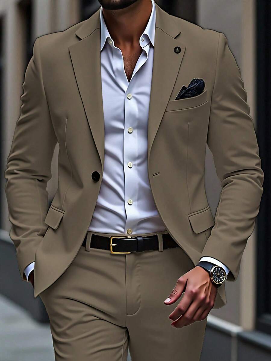 Muški poslovni formalni set sako sa reverom i pantalonama
