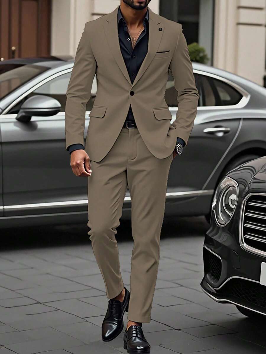 Muški poslovni formalni set sako sa reverom i pantalonama