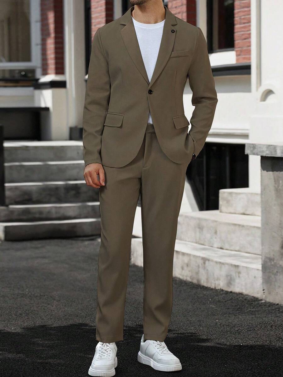 Muški poslovni formalni set sako sa reverom i pantalonama