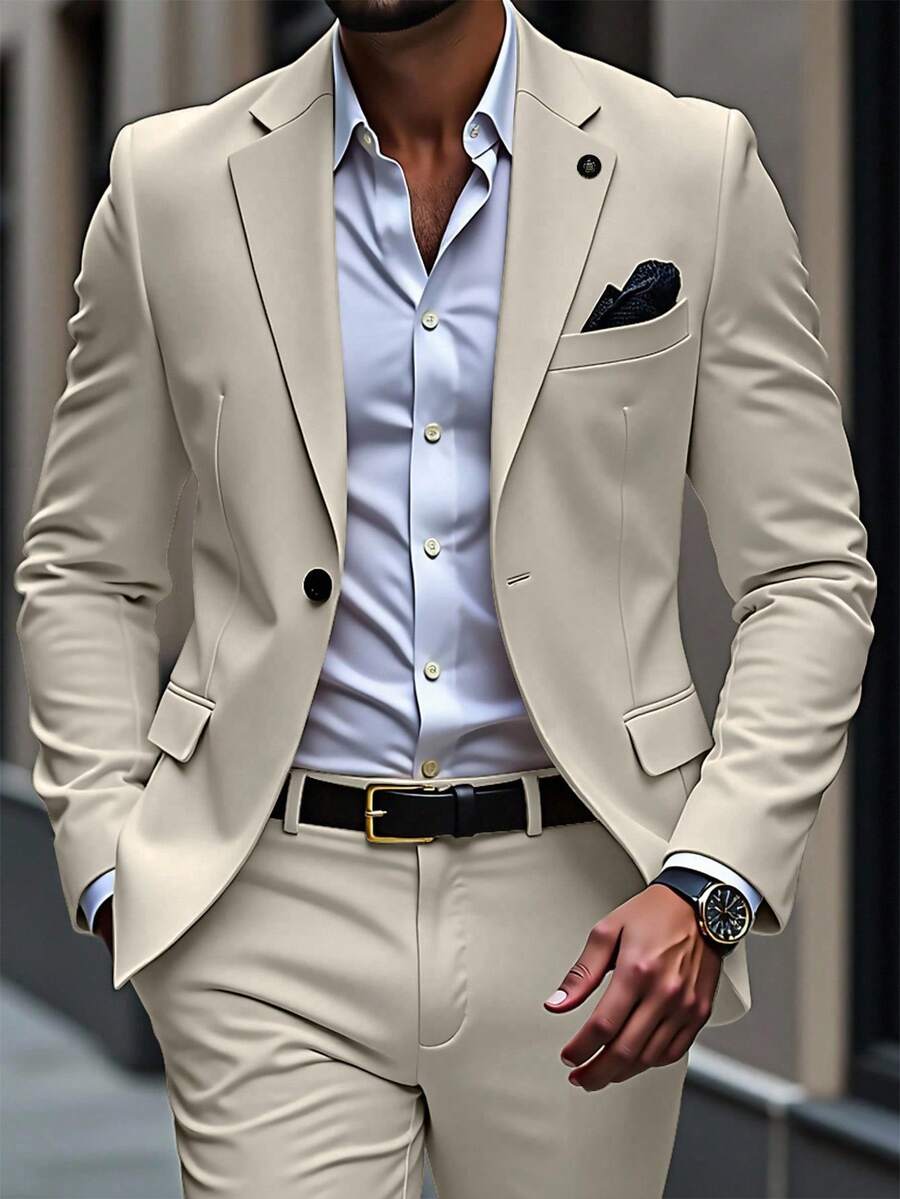 Muški poslovni formalni set sako sa reverom i pantalonama