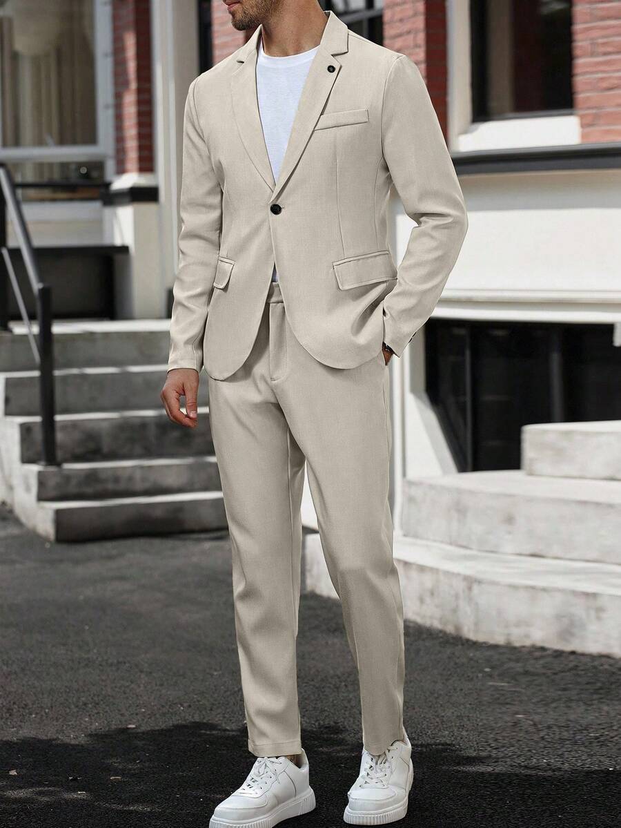 Muški poslovni formalni set sako sa reverom i pantalonama