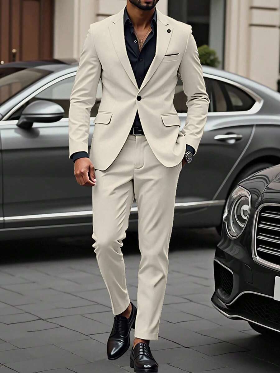 Muški poslovni formalni set sako sa reverom i pantalonama