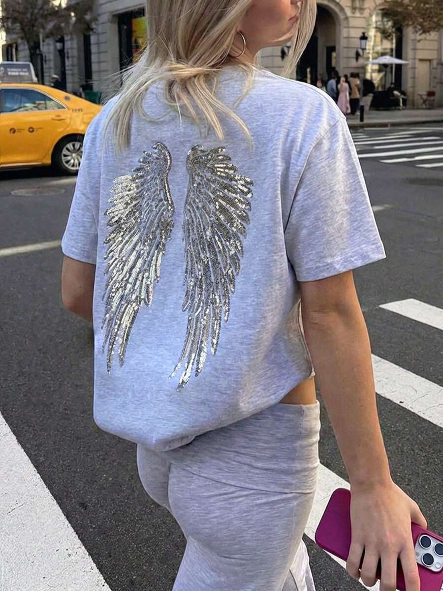 Angel Wing  Casual Majica sa Kratkim Rukavima
