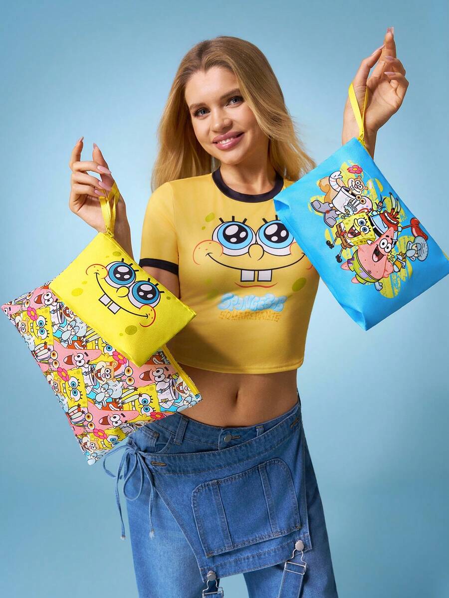 SpongeBob SquarePants  lagana kozmetička torba od RPET sa štampanim crtanim uzorkom