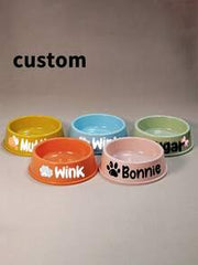 Customizable Plastic Pet Bowl With Pet Name, Suitable For Dogs And Cats, Easy To Clean, Ideal Gift For Pet Memento