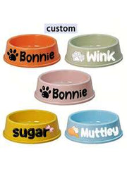 Customizable Plastic Pet Bowl With Pet Name, Suitable For Dogs And Cats, Easy To Clean, Ideal Gift For Pet Memento