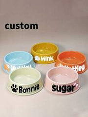 Customizable Plastic Pet Bowl With Pet Name, Suitable For Dogs And Cats, Easy To Clean, Ideal Gift For Pet Memento