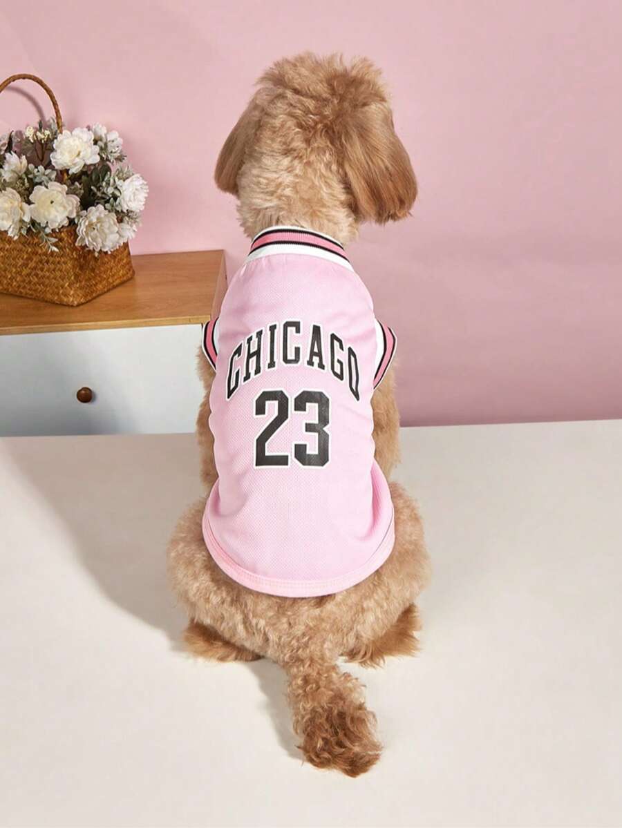 1pc Pet Clothes, Lightweight Breathable Sports Mesh Basketball Jersey For Small/Medium/Large Dogs, Suitable For Summer