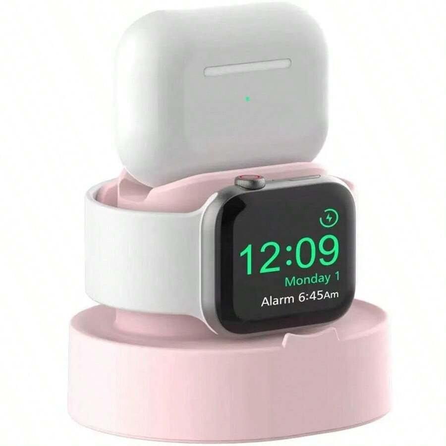 1 kom minimalistički klasični 3-u-1 stalak za punjenje sa silikonskom bazom, kompatibilan sa Apple Watch 38/40/41/42/44/45/49mm