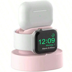 1 kom minimalistički klasični 3-u-1 stalak za punjenje sa silikonskom bazom, kompatibilan sa Apple Watch 38/40/41/42/44/45/49mm