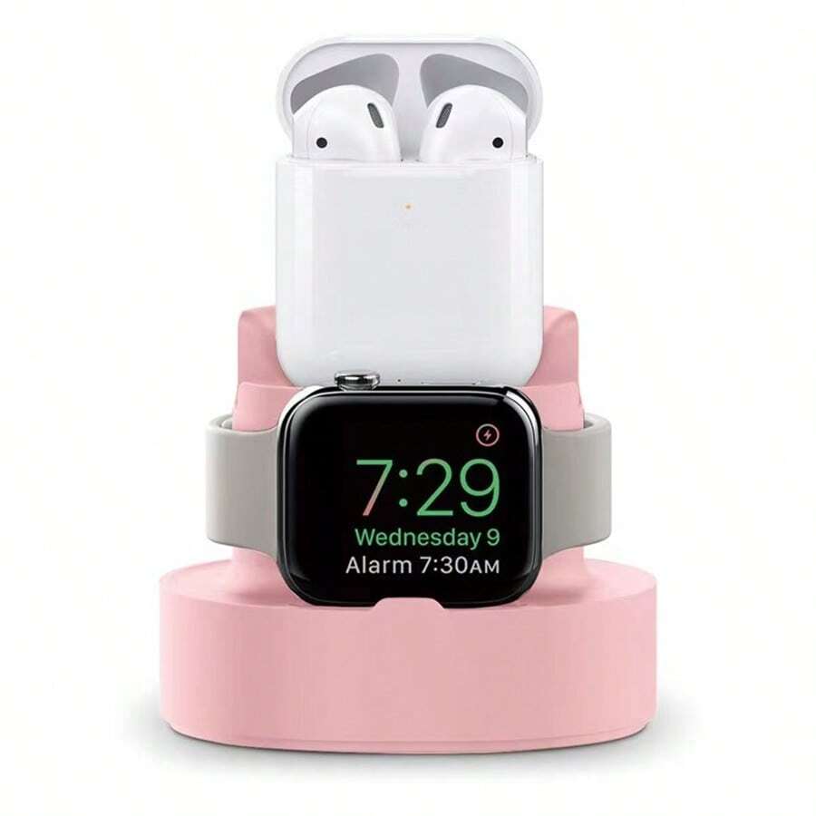 1 kom minimalistički klasični 3-u-1 stalak za punjenje sa silikonskom bazom, kompatibilan sa Apple Watch 38/40/41/42/44/45/49mm