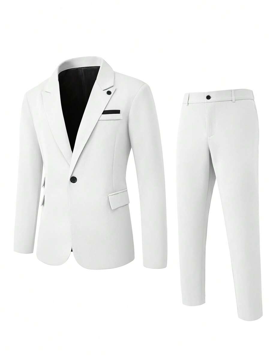 Muški poslovni set sa užim krojem, sako sa špicastim reverima i pantalone