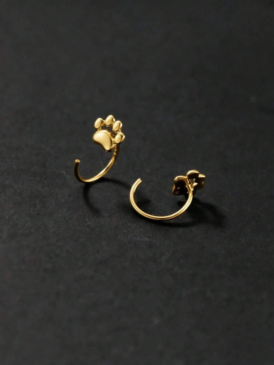 1 par S925 sterling srebrnih minđuša sa otiskom šape psa