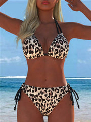 Ženski seksi leopard print halter bikini set