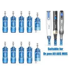 Dr.pen Dr. Pen A11 Professional Beauty Pen Set, With 2 Cartridges Or 1 Pack Of 10 Replacement Needles, LED Display, 6 Adjustable Speeds, Intelligent Charging Base, Ergonomic Design, Easily Create Smooth And Radiant Skin At Home