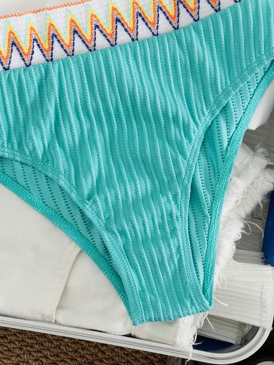 Ženski Patchwork Bandeau Bikini Set