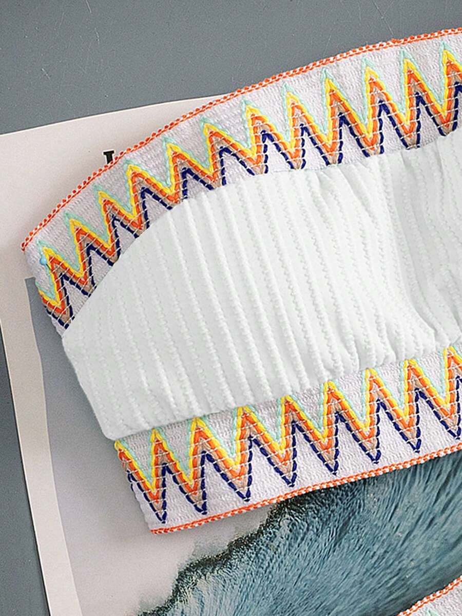 Ženski Patchwork Bandeau Bikini Set