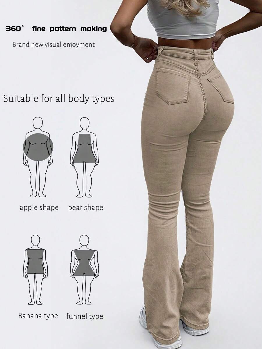 Ženske pantalone Y2K stila, jednobojne