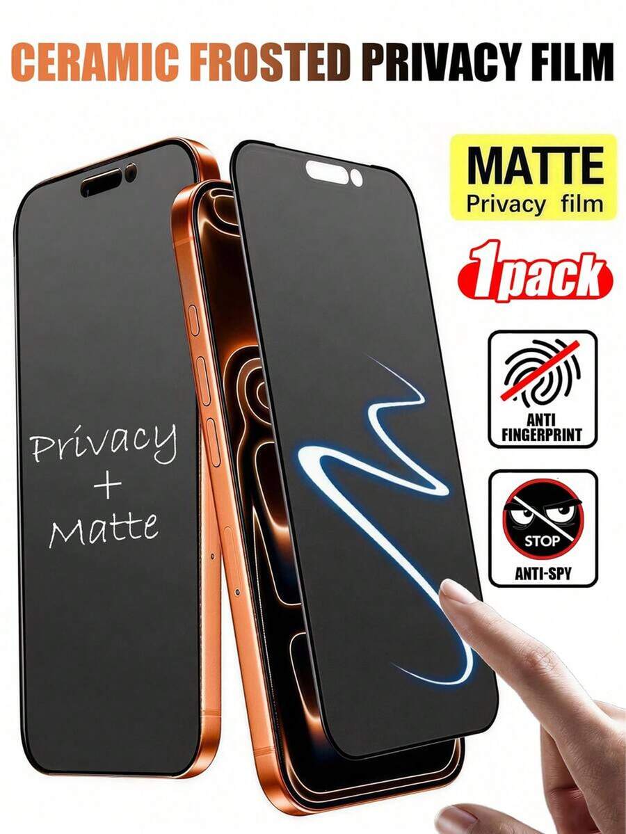 2.5D keramička mat zaštitna folija za ekran sa privatnošću kompatibilna sa iPhone 17 Pro Max/17 Pro/17 Air/17/16 Pro Max/16 Plus/16E/15 Pro Max/14/13/12/11/X/XS/XR