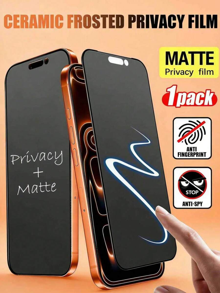 2.5D keramička mat zaštitna folija za ekran sa privatnošću kompatibilna sa iPhone 17 Pro Max/17 Pro/17 Air/17/16 Pro Max/16 Plus/16E/15 Pro Max/14/13/12/11/X/XS/XR