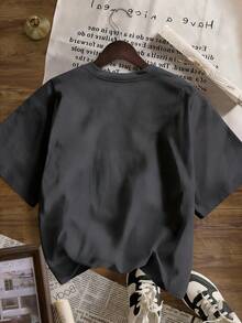 Cute Dog "Anti-Depressant" Printed Round Neck Short Sleeve T-Shirt
