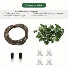 Reptile Jungle Climbing Set - Flexible Vines And Leaves With Suction Cups, For Habitat Decor - Durable Material For All Seasons - Ideal For Chameleons, Lizards, Geckos To Climb