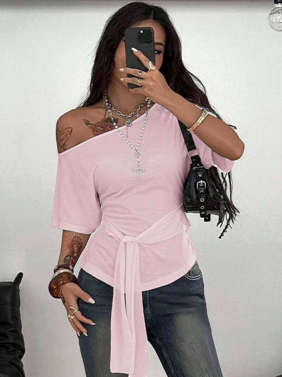 Slim Fit Asimetrična Bluza