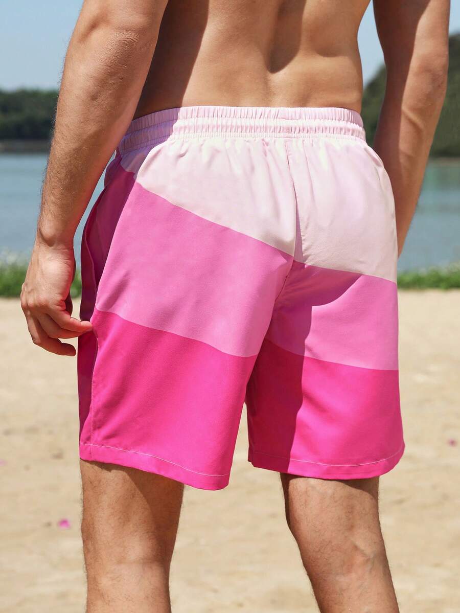 Muški šorts za plažu za plivanje sa printom krofni, havajski stil, za odmor