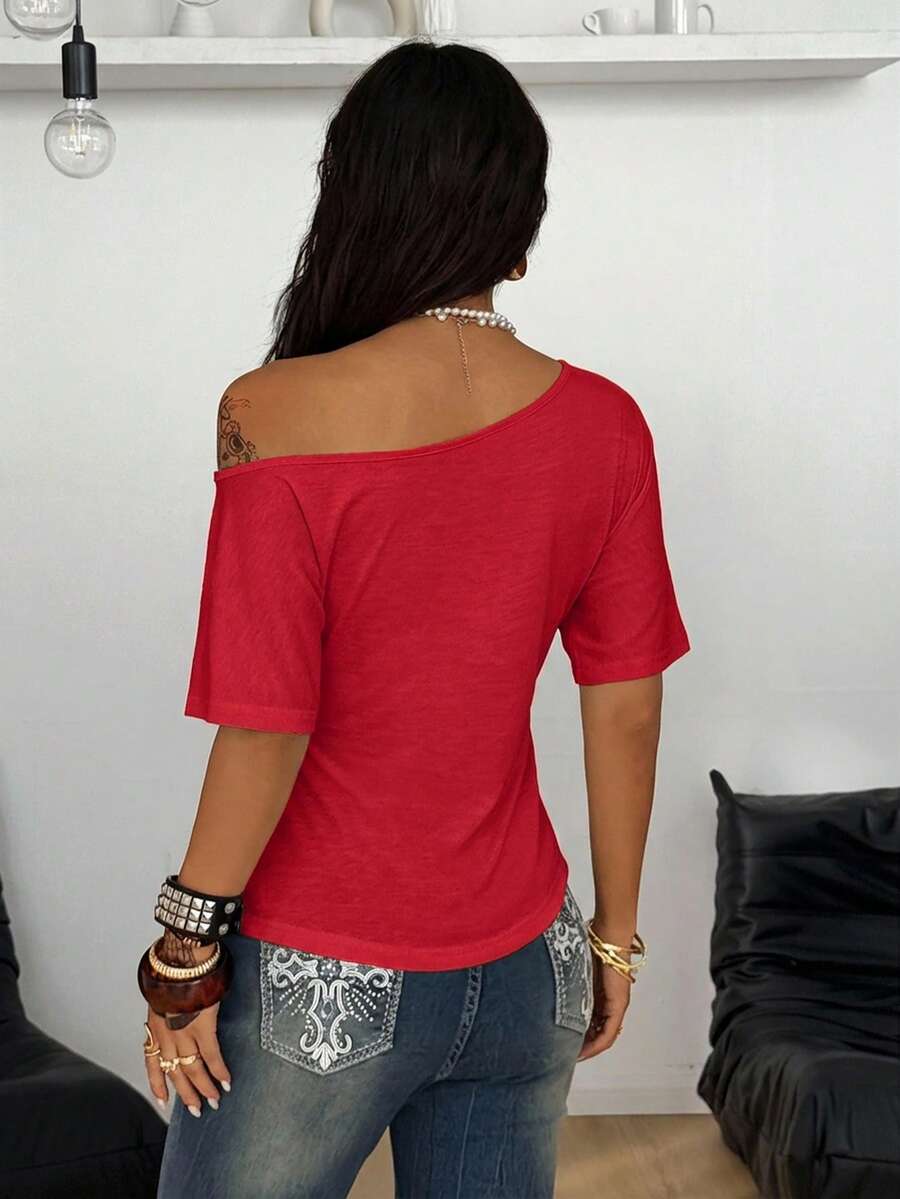 Slim Fit Asimetrična Bluza