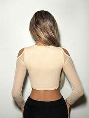 SHEIN ICON Black Cut Out Front Crop Tee