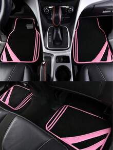 4pcs Universal Car Floor Mats - Minimalist Pattern Design With Anti-Slip Bottom - Water Absorbent And Easy To Wash All-Season 2D Flat Mats Suitable For Sedans, Hatchbacks, SUVs - Fashionable Interior Protection And Easy Cleaning Solution