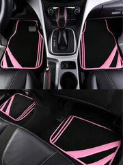 4pcs Universal Car Floor Mats - Minimalist Pattern Design With Anti-Slip Bottom - Water Absorbent And Easy To Wash All-Season 2D Flat Mats Suitable For Sedans, Hatchbacks, SUVs - Fashionable Interior Protection And Easy Cleaning Solution