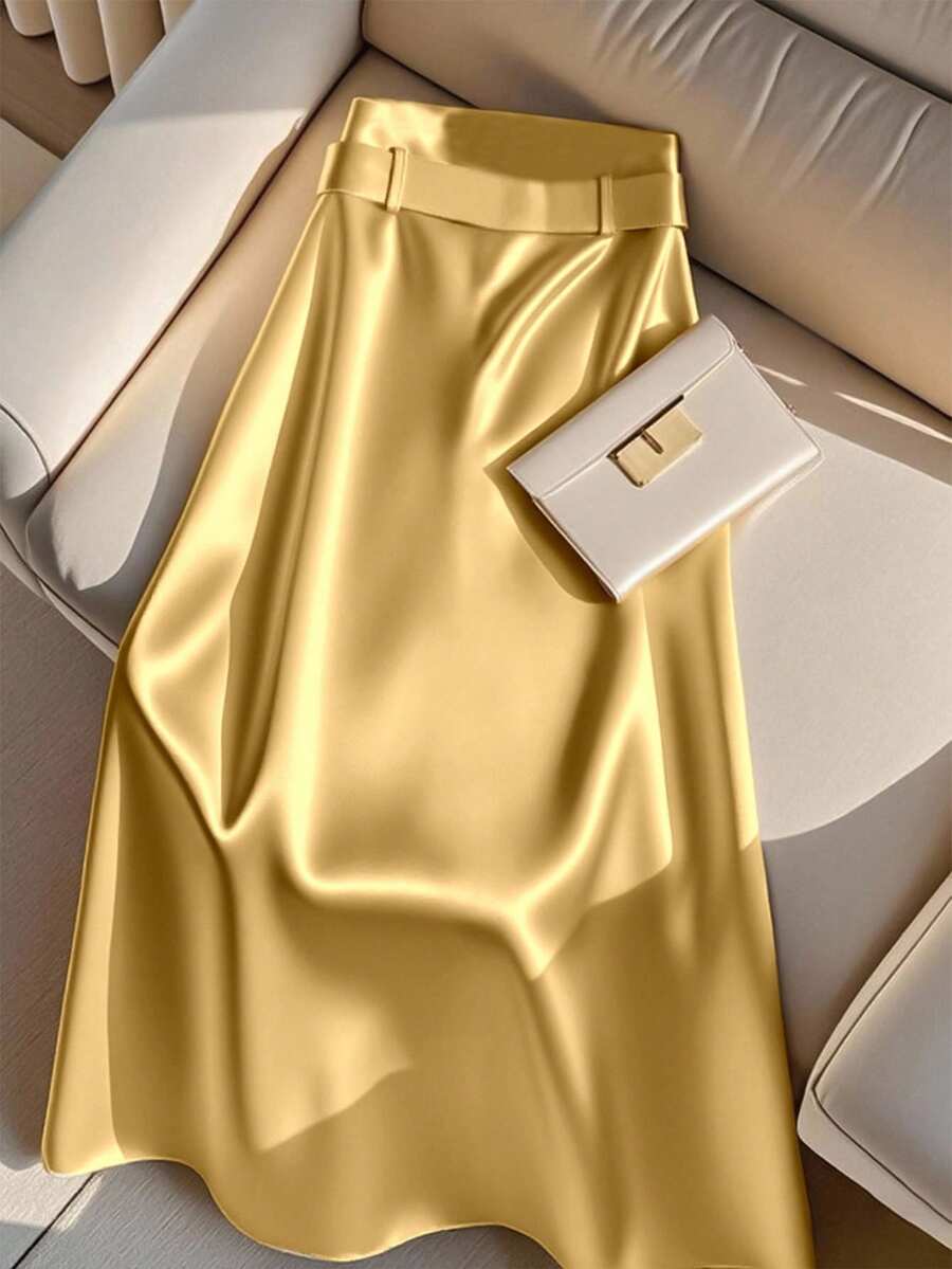 Ženska Elegantna Satenska  Suknja A-Linija