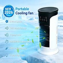 Multifunctional Desktop Fan. USB Powered, With 7-Color Lighting, Humidifying Function, 6-Speed Adjustable, Timer Setting, 300ml Water Tank For Water Or Ice Cubes, Compact Cooler Suitable For Home, Office And Small Rooms