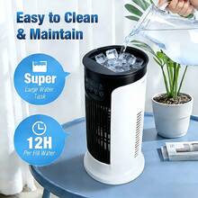 Multifunctional Desktop Fan. USB Powered, With 7-Color Lighting, Humidifying Function, 6-Speed Adjustable, Timer Setting, 300ml Water Tank For Water Or Ice Cubes, Compact Cooler Suitable For Home, Office And Small Rooms