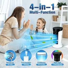 Multifunctional Desktop Fan. USB Powered, With 7-Color Lighting, Humidifying Function, 6-Speed Adjustable, Timer Setting, 300ml Water Tank For Water Or Ice Cubes, Compact Cooler Suitable For Home, Office And Small Rooms