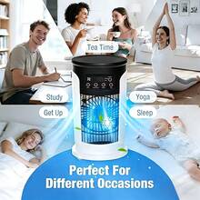 Multifunctional Desktop Fan. USB Powered, With 7-Color Lighting, Humidifying Function, 6-Speed Adjustable, Timer Setting, 300ml Water Tank For Water Or Ice Cubes, Compact Cooler Suitable For Home, Office And Small Rooms