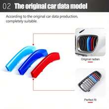 1set 3pcs M-Color For BMW Grille Insert Trims Stripe Car Grille Trim Clip For 3 Series F30 2013-2019 8 Rods 11 Rods