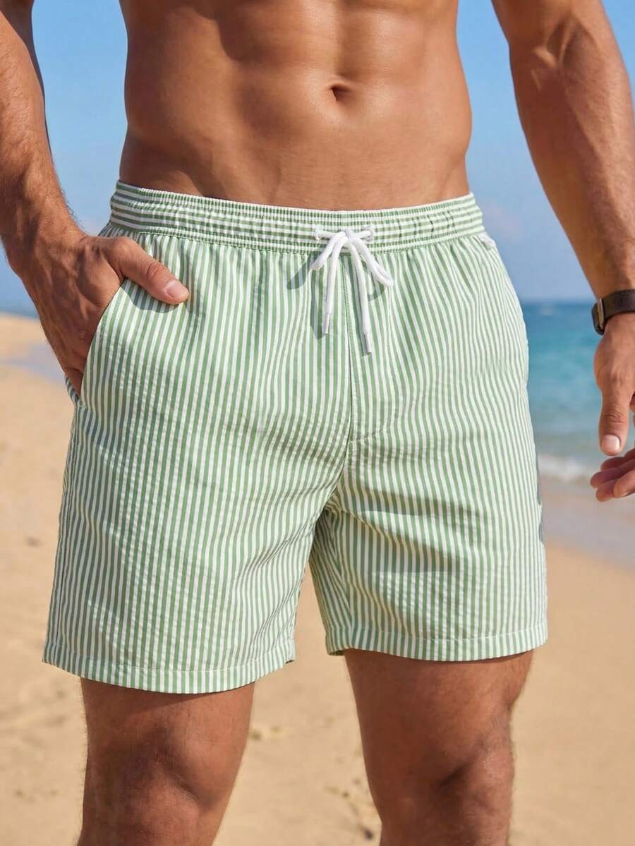 VIVINTIMO Muški šorts za plažu sa printom piva i perticom u struku