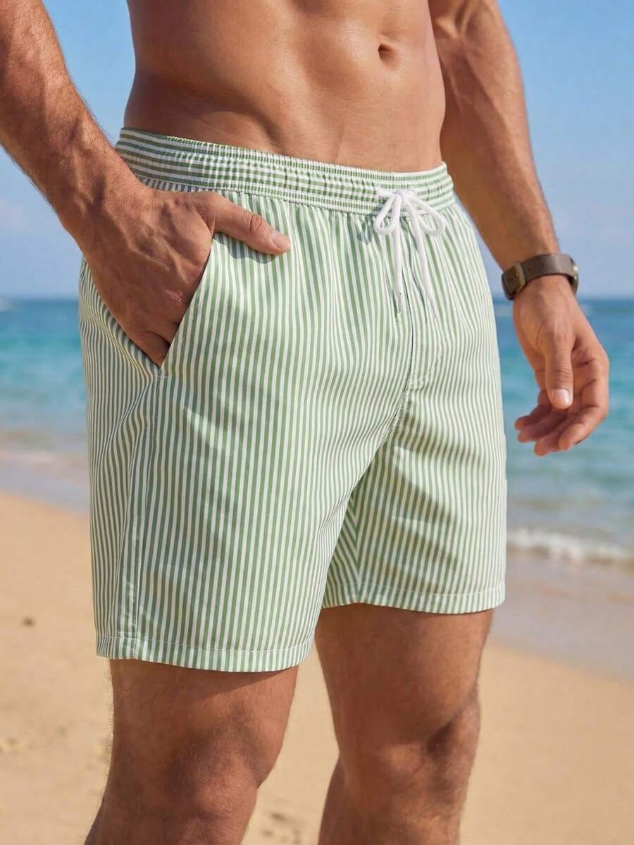 VIVINTIMO Muški šorts za plažu sa printom piva i perticom u struku