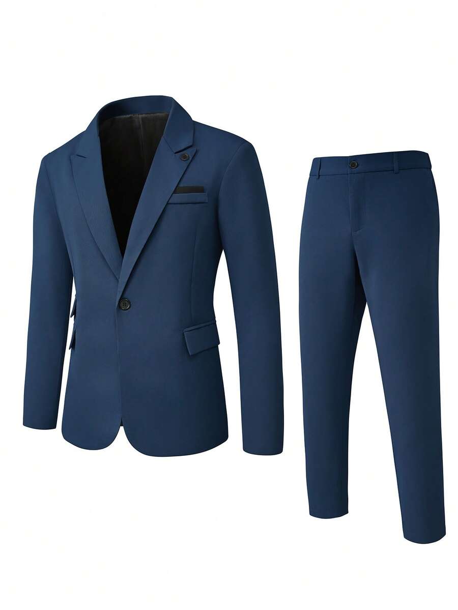 Muški poslovni set sa užim krojem, sako sa špicastim reverima i pantalone
