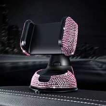 Adjustable Sparkling Sequin Full Rhinestone Suction Cup 360° Adjustable Crystal Car Phone Holder, Rhinestone Car Phone Mount Fit For Windshield, Dashboard And Air Vent, Car Accessories Spring Gift