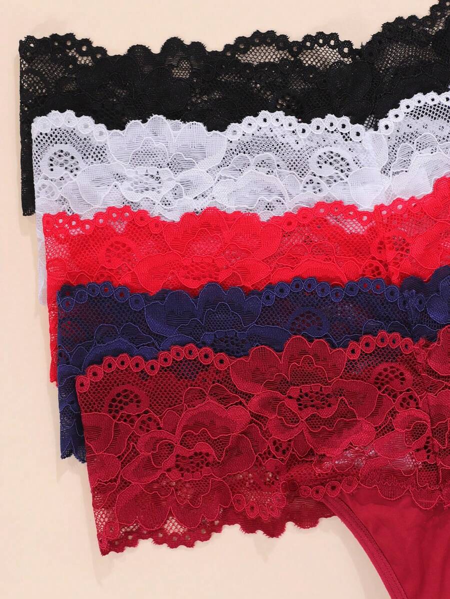 Ženske čipkaste gaćice tange, set od 5 komada