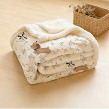 Milk Velvet Warm Blanket, Thick Flannel Throw Blanket, Double-Sided Plush Blanket For Office Nap, Home Sofa Use In Winter