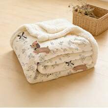 Milk Velvet Warm Blanket, Thick Flannel Throw Blanket, Double-Sided Plush Blanket For Office Nap, Home Sofa Use In Winter