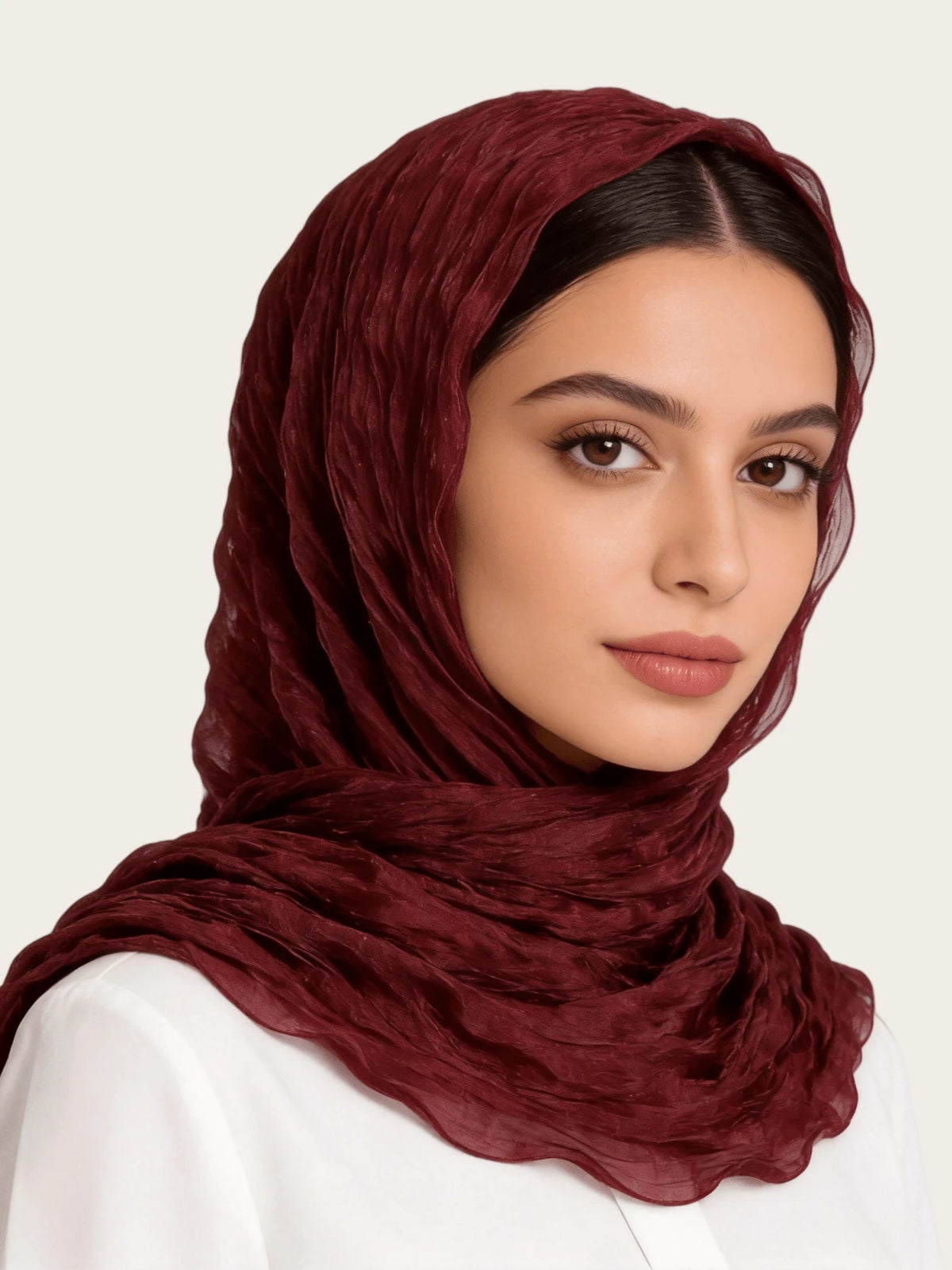 Ženski šifon hijab šal sa gužvanim efektom, super rastegljiv, talasasta tekstura