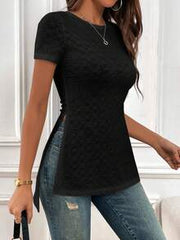SHEIN Essnce Solid Split Hem Tee