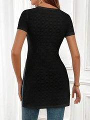 SHEIN Essnce Solid Split Hem Tee