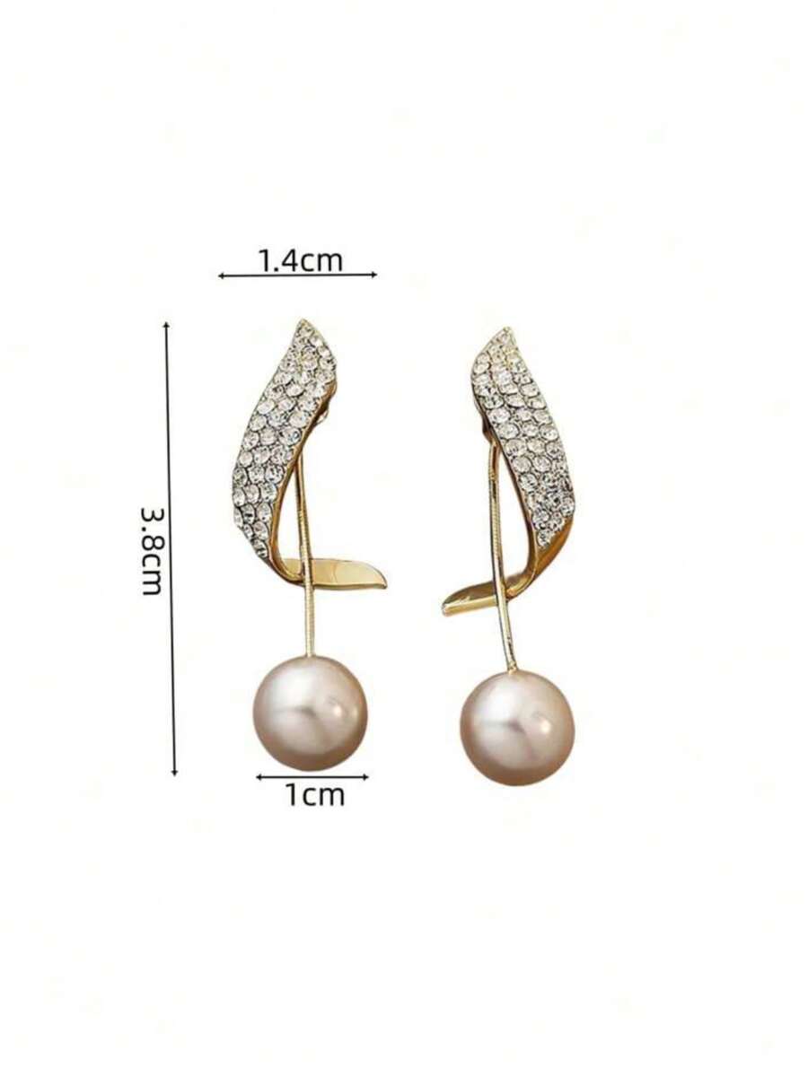 2 kom elegantne viseće minđuše sa kristalima i biserima