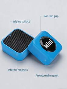 1pc Fish Tank Magnetic Cleaner With Double-Sided Wiping Pad, Fish Tank Cleaning Tool, Curved Design Algae Scraper, Aquarium Accessories, Glass Cleaner, Washing Tool, Very Suitable For Maintaining Household Fish Tank Hygiene, Random Color
